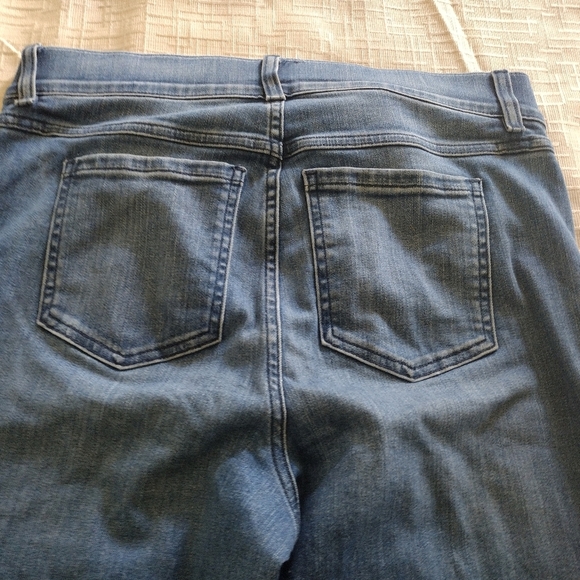 Spanx Jeans Women Medium Blue Kick Flare High Rise Vintage Indigo Pull On Denim - Picture 4 of 11